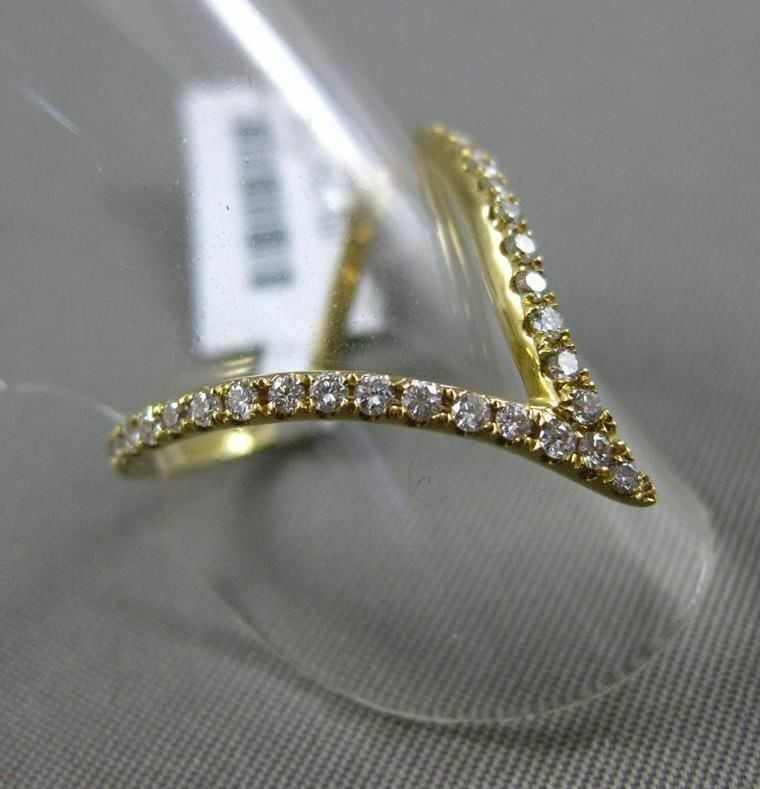 ESTATE LARGE .30CT DIAMOND 18KT YELLOW GOLD 3D V SHAPE BUTTERFLY RING F/G VVS/VS