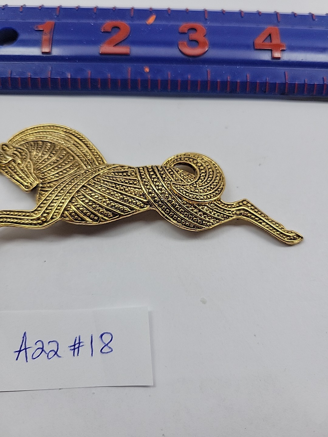 Running Trojan Horse Brooch Gold Tone Vintage Brooch