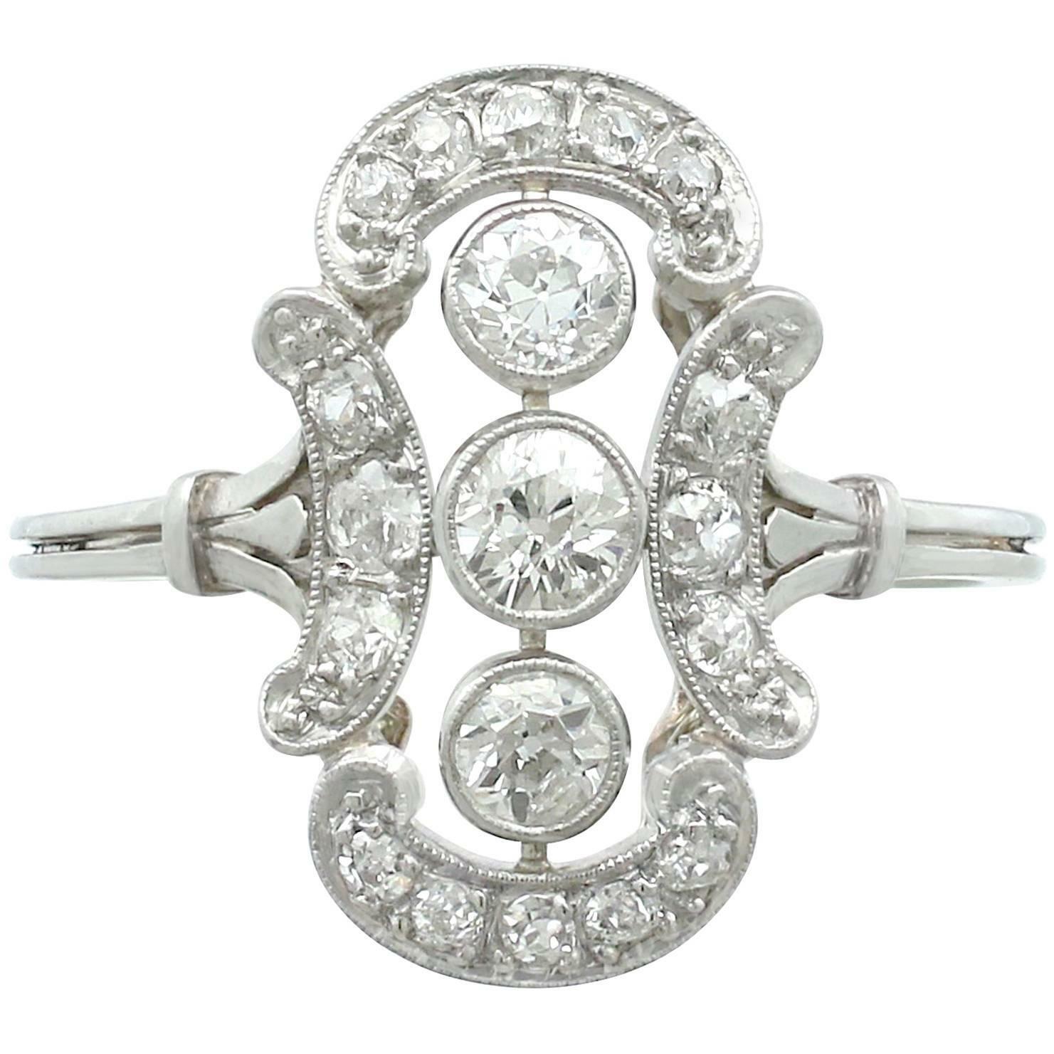 Antique Art Deco 0.35Ct Round CZ Vintage Engagement Ring Solid 925 Silver