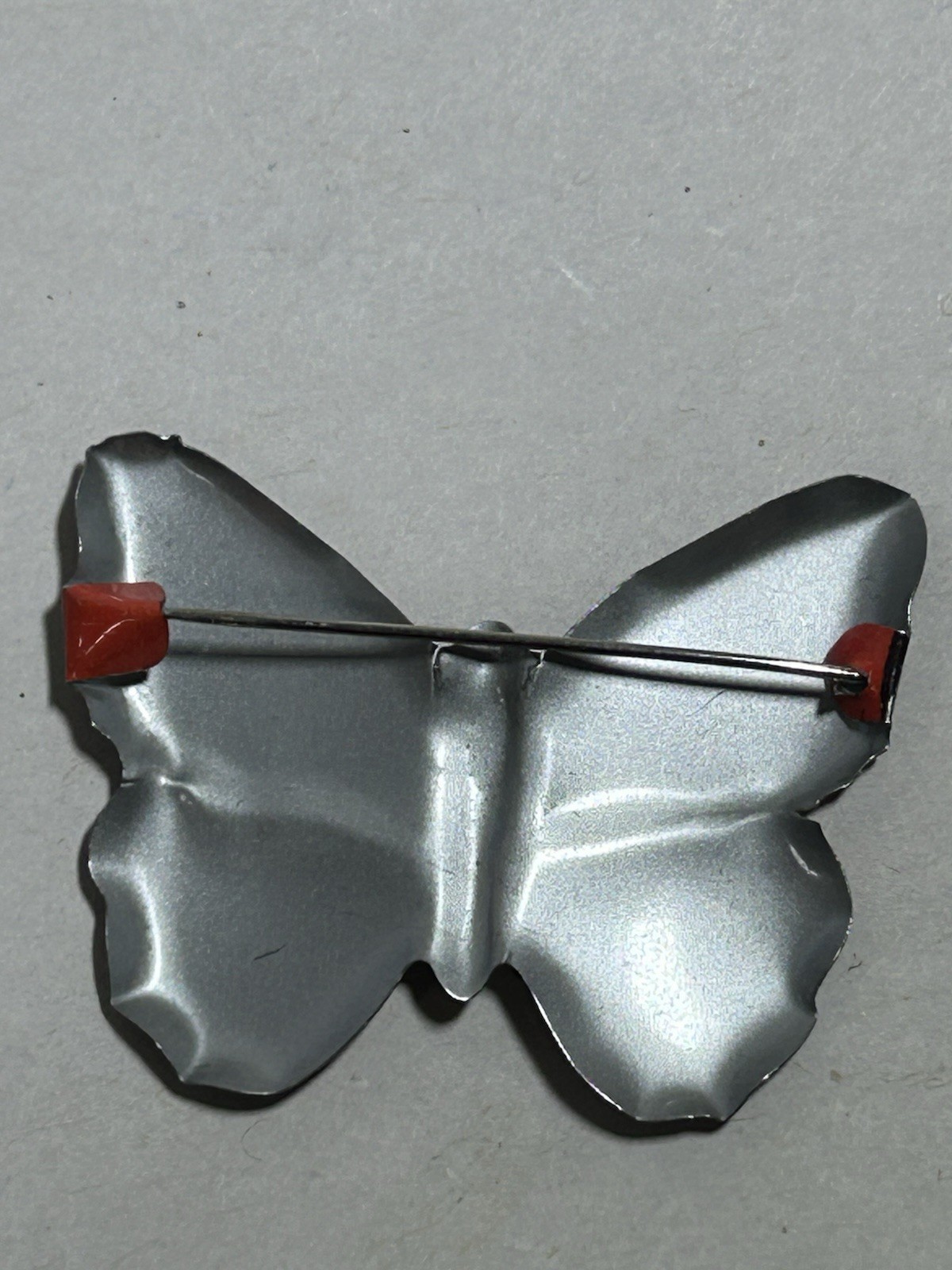 Vintage Butterfly Brooch Japanese Japan Metal Cut Tin Estate Jewelry Costume
