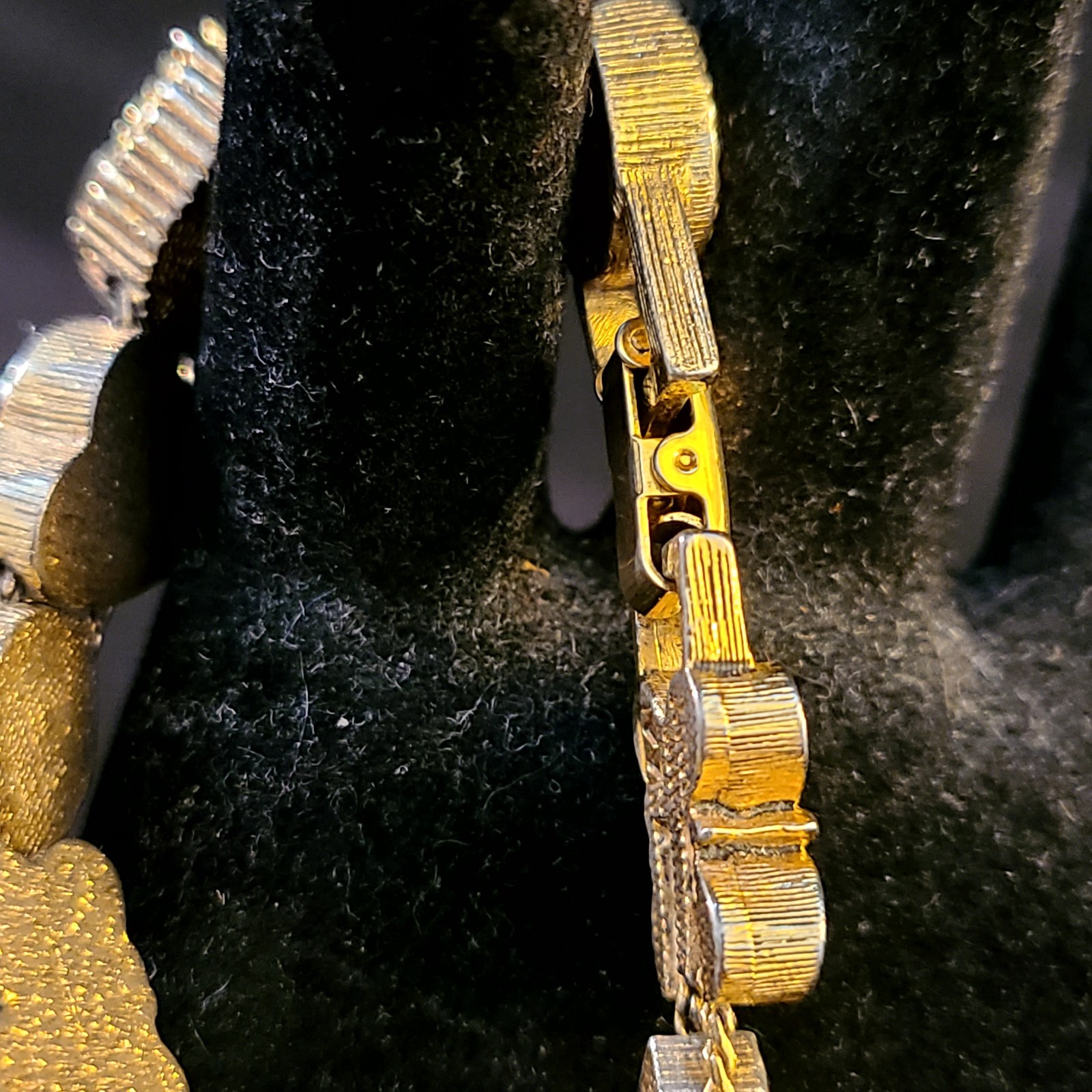 Vintage Victorian Gold Tone Slide Bracelet (14) Charms Mom Cameo Butterfly Heart