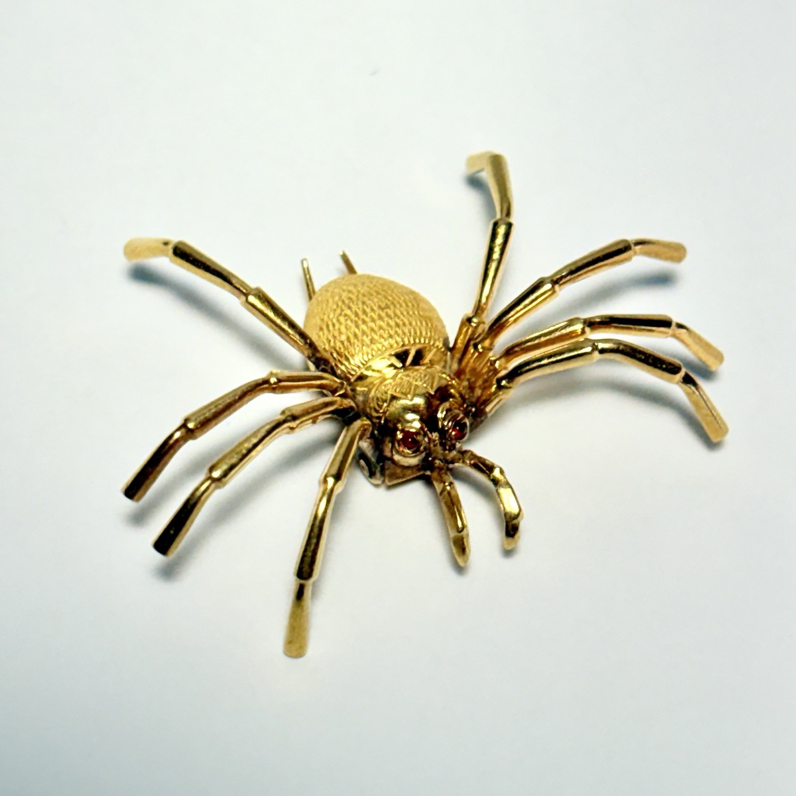 18K Yellow Gold Spider 39mm Brooch Pin 5.0g