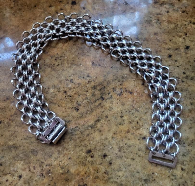 Chain Mail Style Heavy Necklace marked 925, 16.5″ in Length
