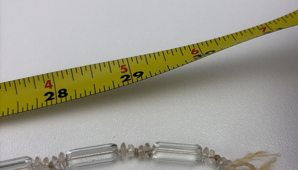 Antique Clear Glass Faceted Beaded Long Flapper Necklace 30″