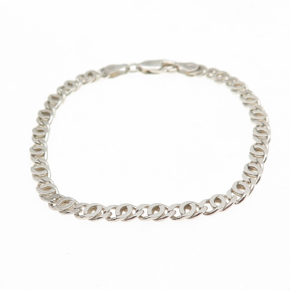 925 Sterling Silver Vintage Italy Anchor Mariner Link Bracelet 7″