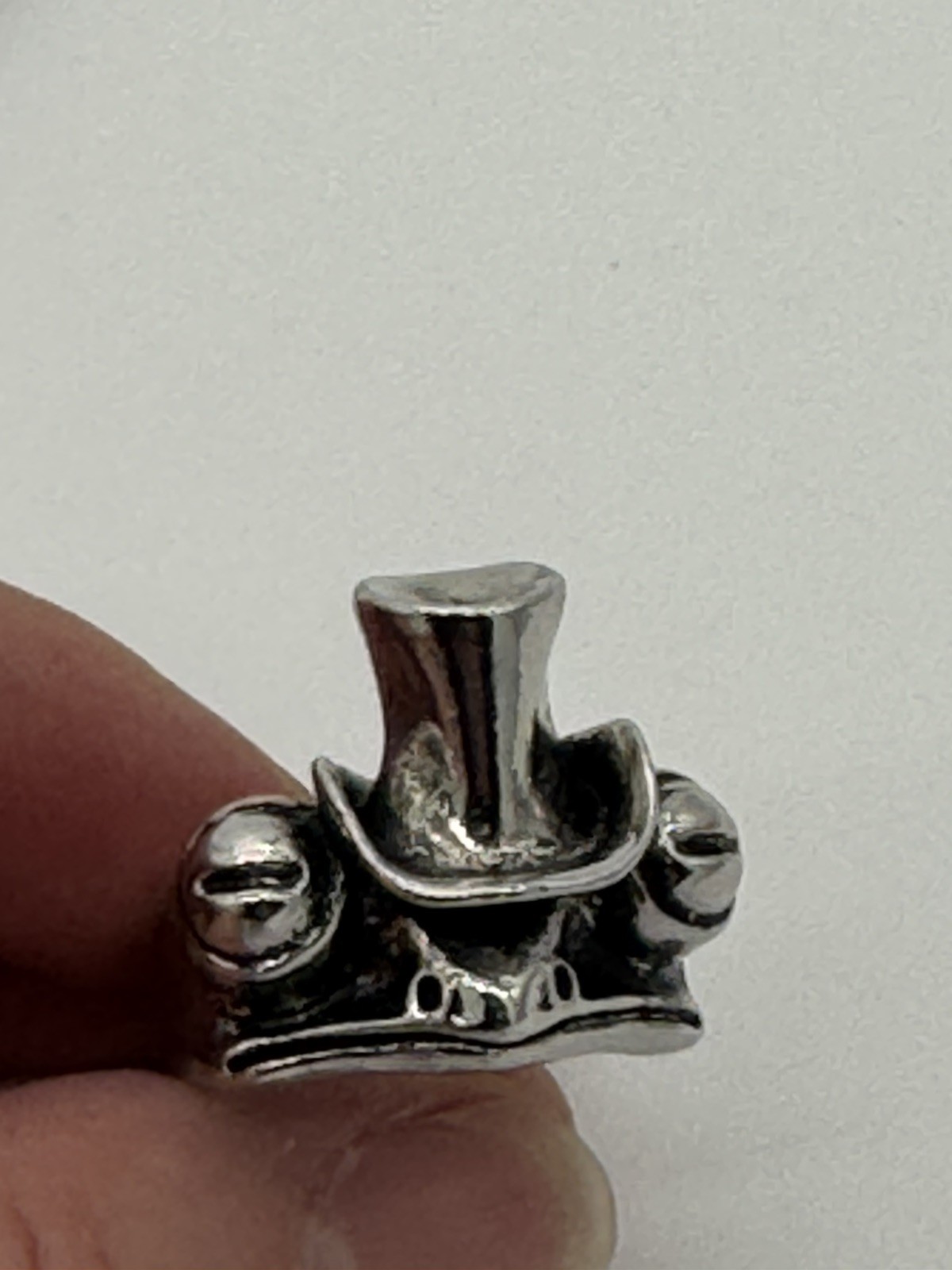 Vintage Funky Sterling Silver Steampunk Frog & Top Hat Ring Size 10-10.25