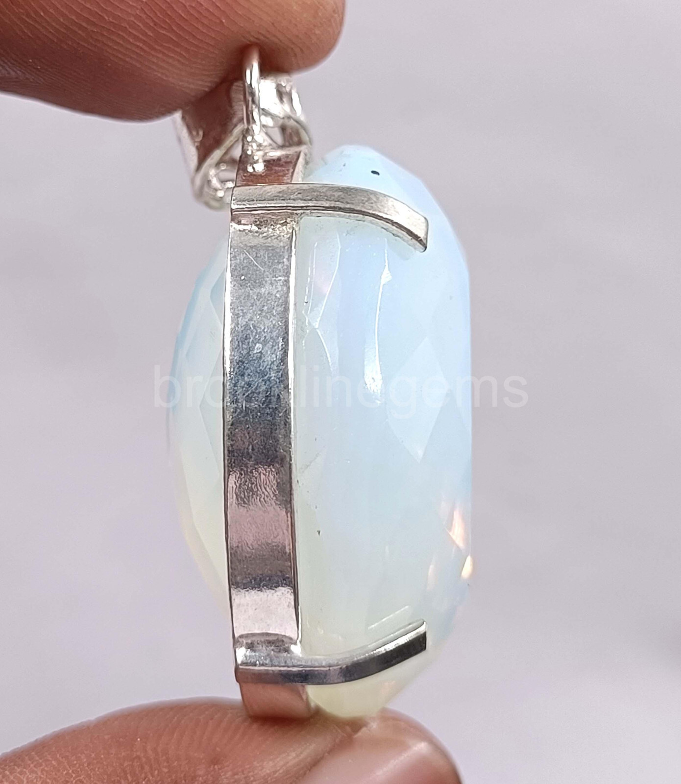 Oval Cut 123.60 Ct Blue Opal EGL 925 Solid Silver Pendant Loose Gemstone 5ARE