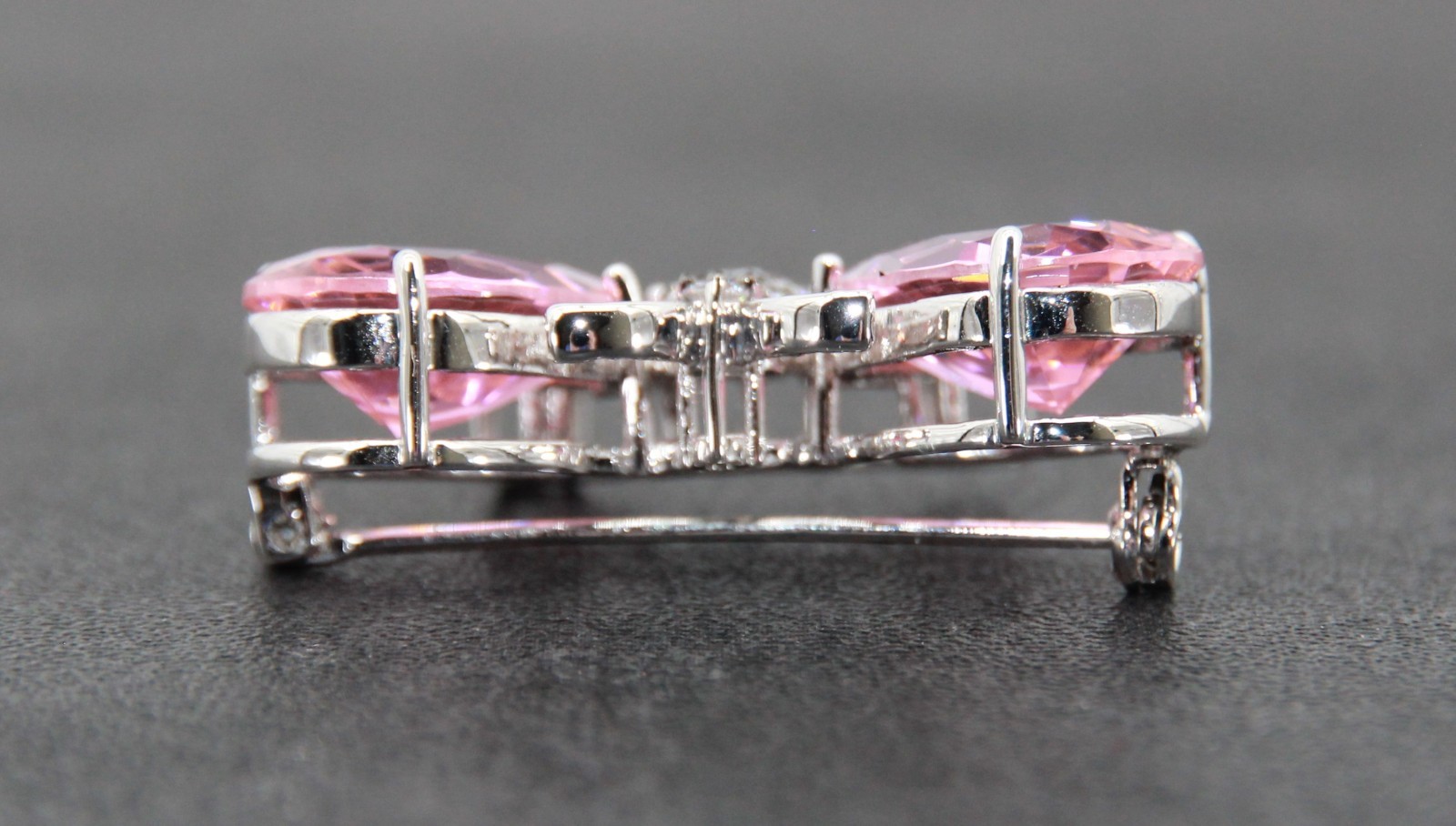 Real Collectibles by Adrienne Pair of Sterling Silver Gemstone Butterfly Pins