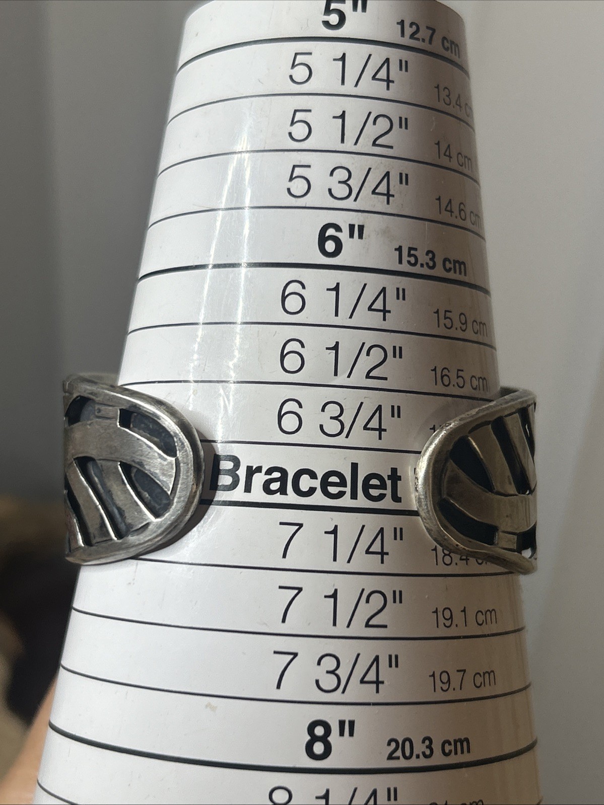 35. Vintage Early Taxco Sterling 925 Aztec Shadow Box Cuff Bracelet 7″,36.5g.Mex