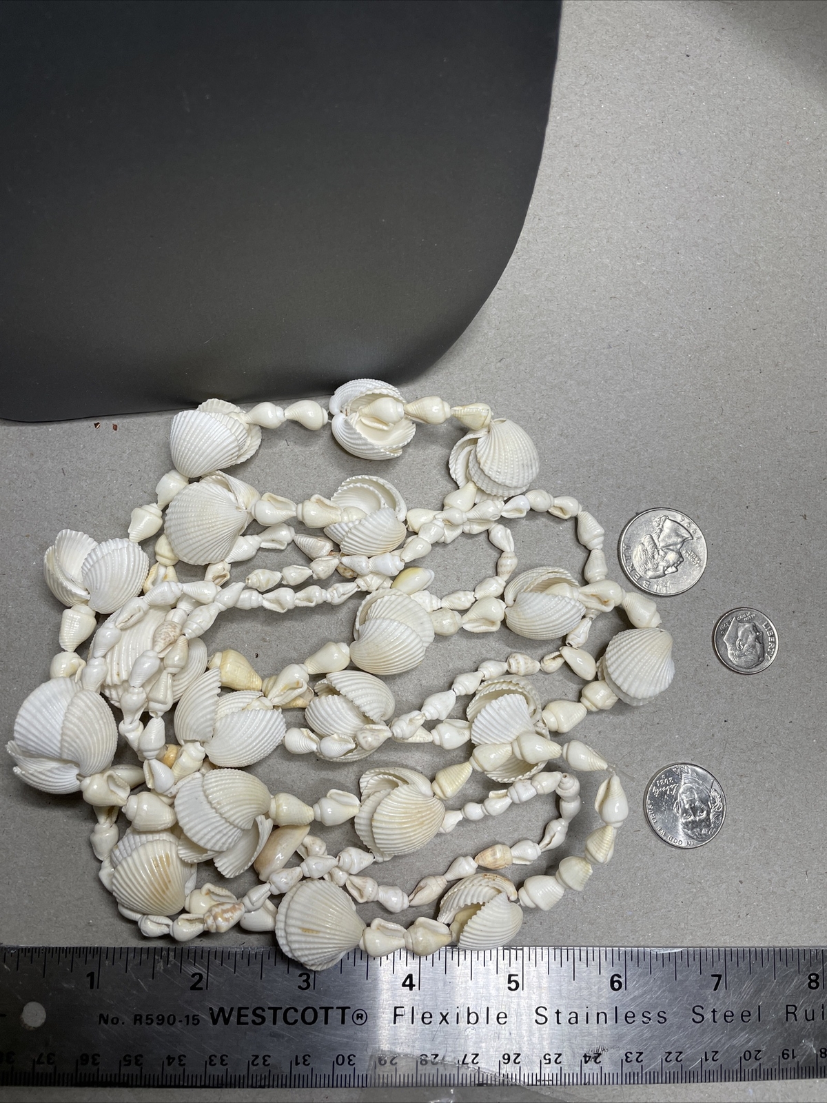 2 Strands Of Vintage Trumpet, Conch & Cowrie 1950’s Island Lei’s, Post Landing