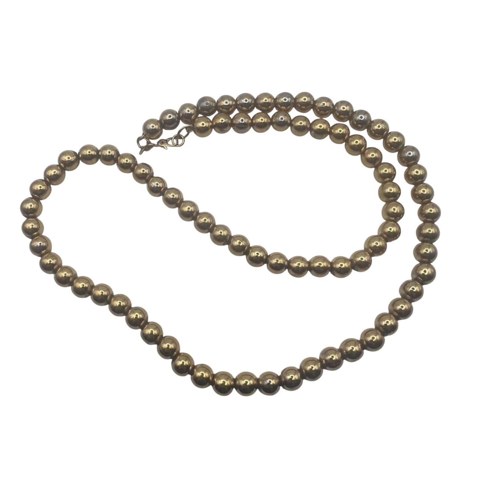 Monet 24″ Gold-Tone Beaded Necklace Sister Lobster Clasp Classic Layering Signed