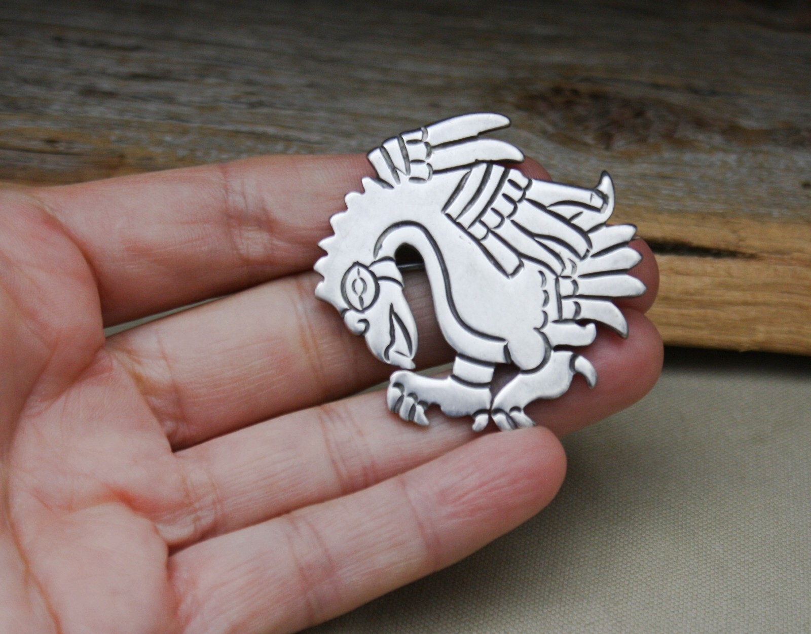 Vintage Rafael Melendez Taxco 980 Sterling Silver Brooch Pin