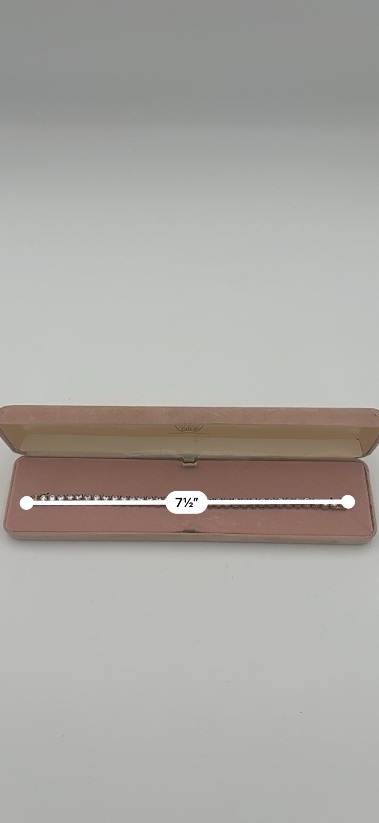 Vintage 925 Sterling Silver Gold Wash Tennis Bracelet CZ 7.5” w Rodeo Drive Box