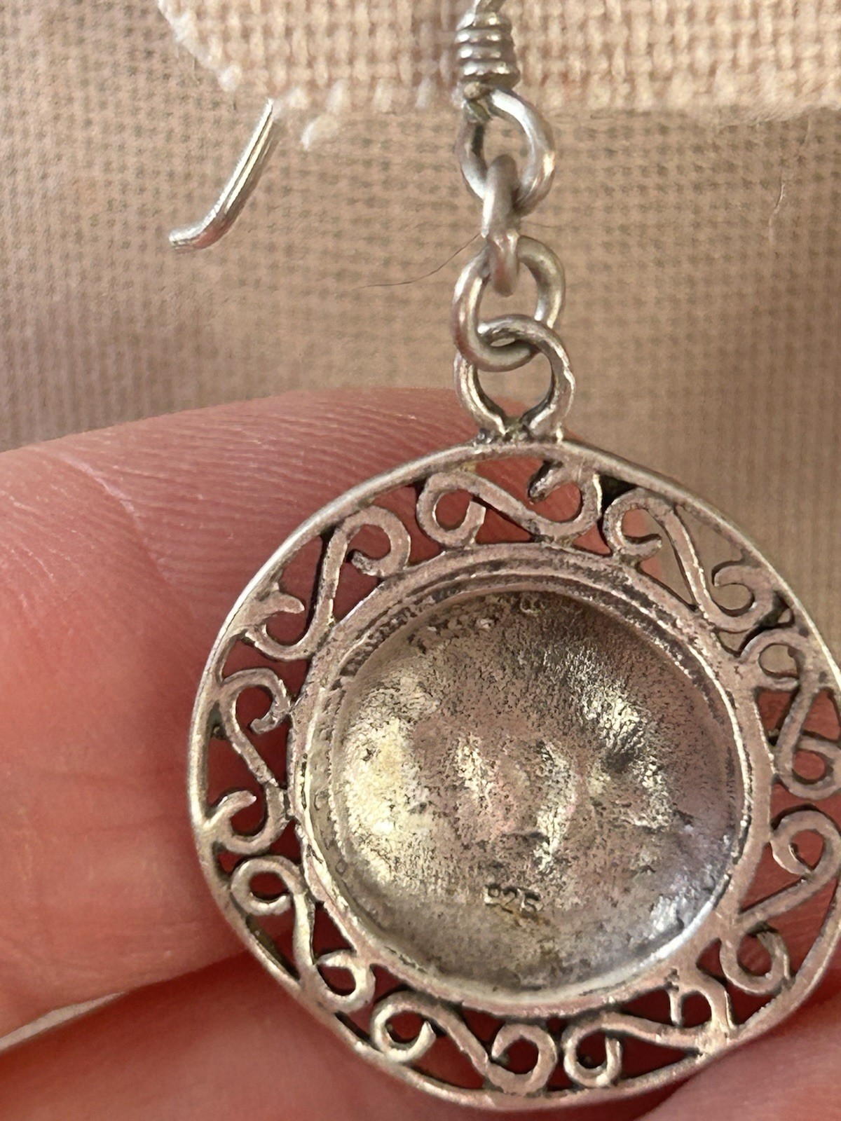 Celestial Anthropomorphic Sterling Silver Earrings Vintage J19
