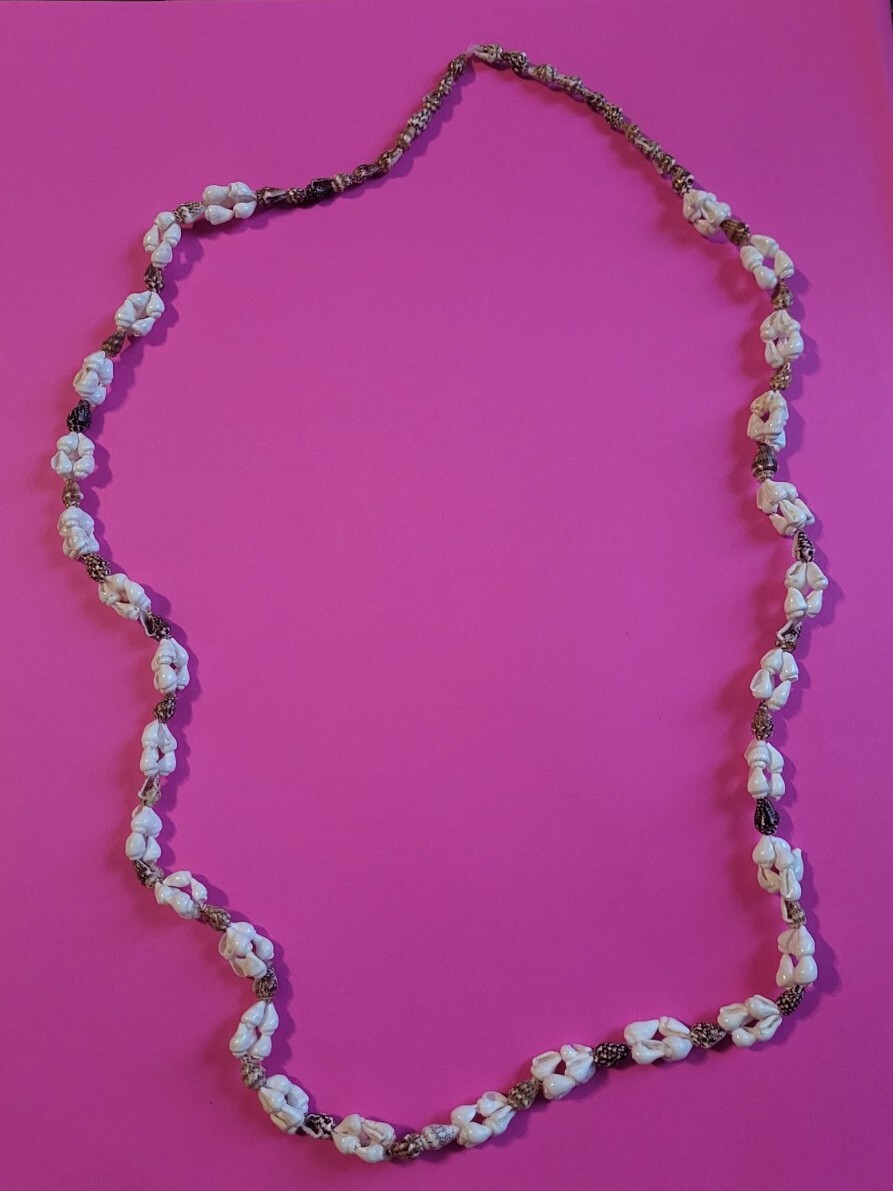 Shells And Beads Necklace 32 Inches Vintage Handcrafted
