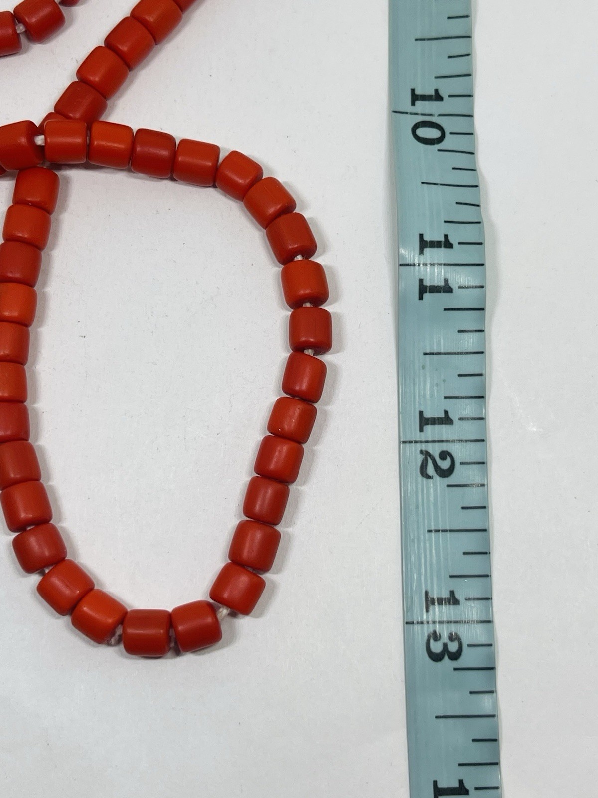 Antique Old Orange Red Ox Blood Coral Beads Mala Necklace 26” Japa Beads Nature