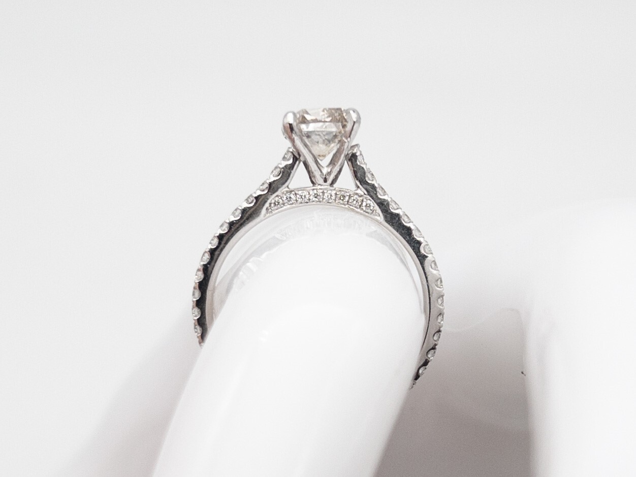 Designer $6000 1.75ct Champagne VS G Diamond 14k White Gold Wedding Ring