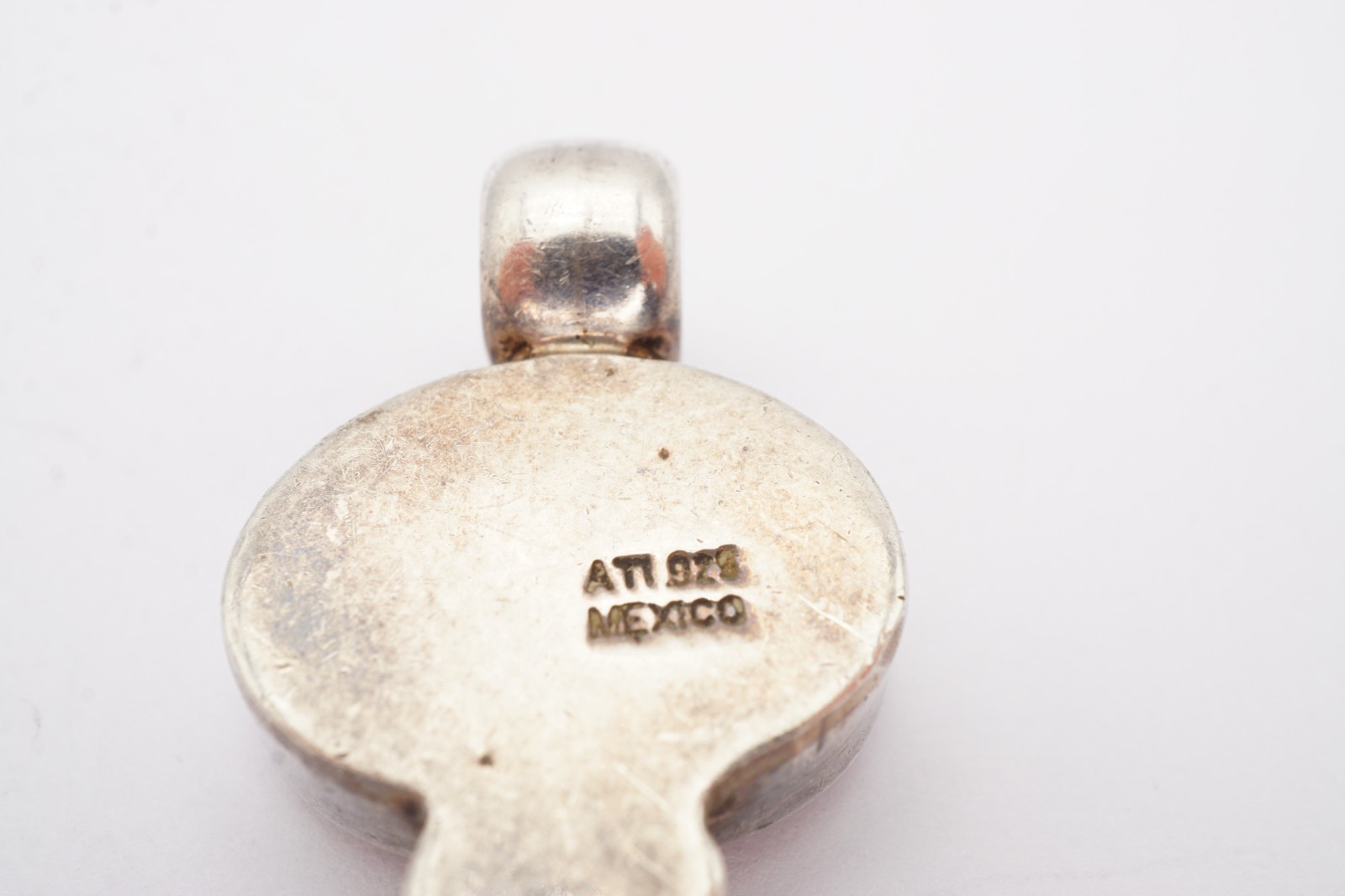 Vintage Mexico Sterling Silver 925 Jasper Pendant ATI