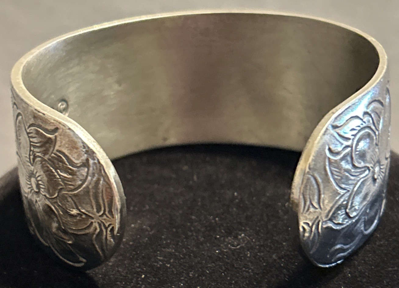 Salisbury Pewter Vintage February Floral Pewter Cuff Bracelet