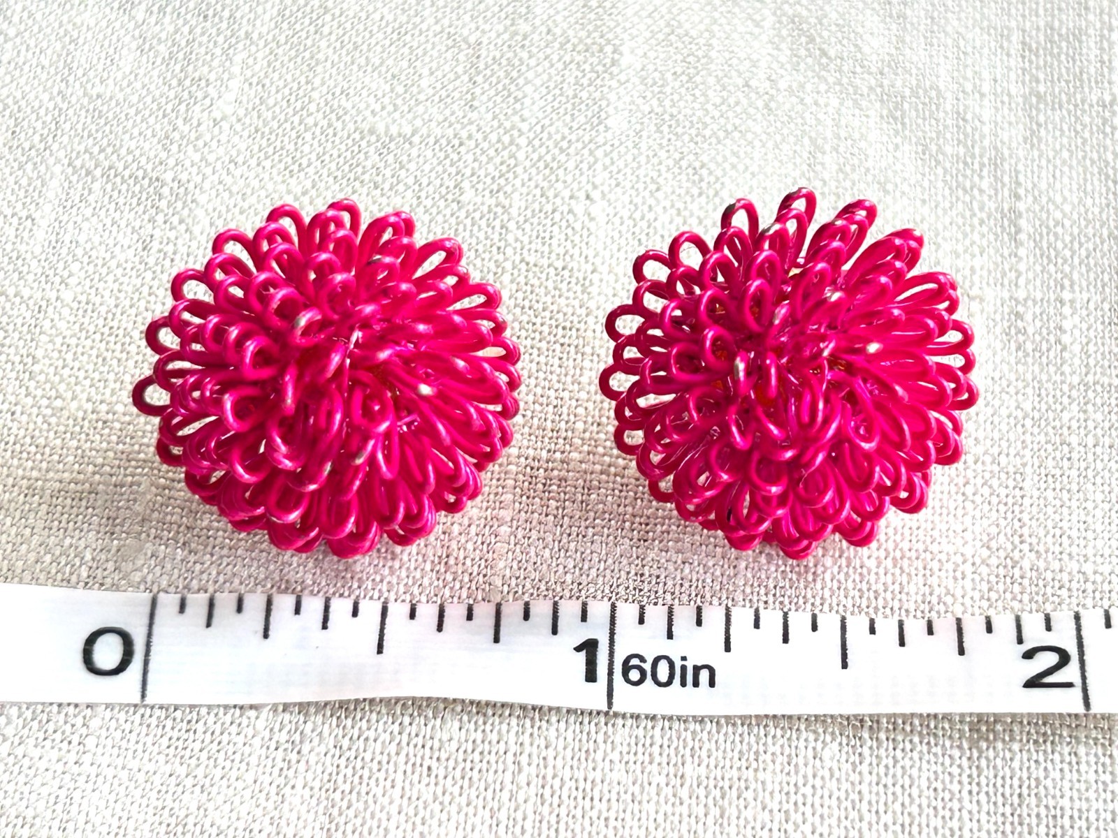 Vintage Earrings Lot of 3 Pairs 60s-80s Boho Tribal Enamel Pink Wire Hoop Studs