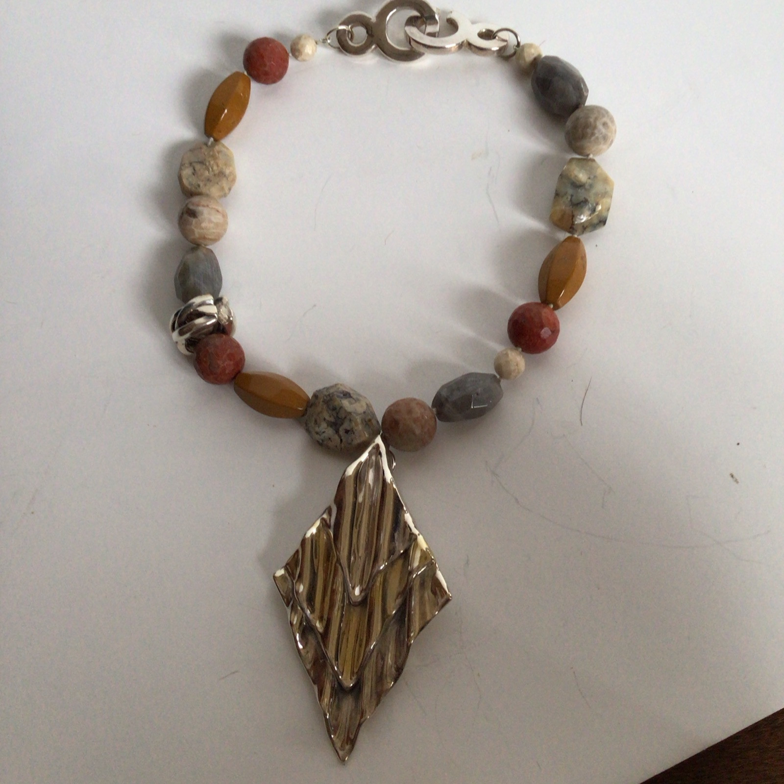 GORGEOUS SEBBAG VON MUSULIN NECKLACE DINOUART PENDANT STERLING