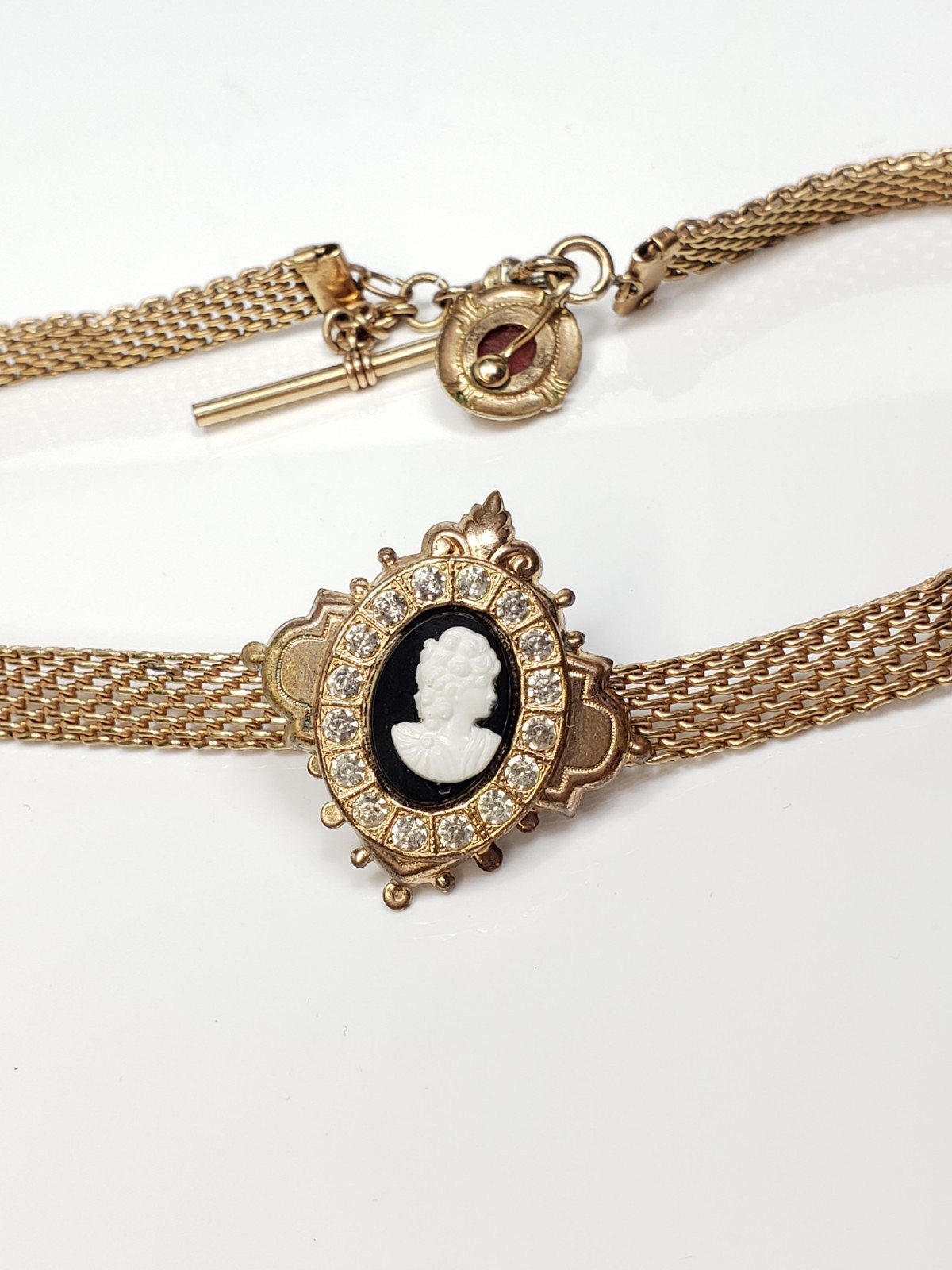 Antique Victorian Gold Filled Choker Watch Mesh Chain Necklace Bracelet Pin Lot