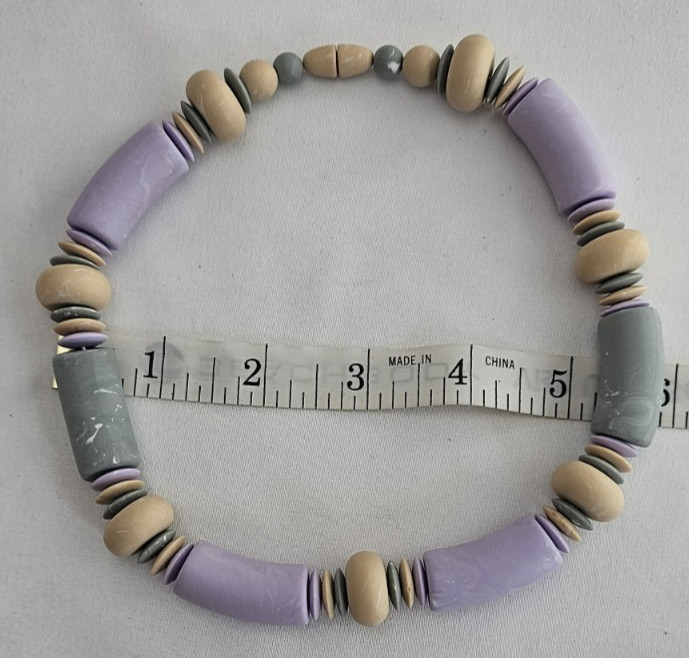 Avon ‘Sunbleached Colors’ Pierced Earrings and Choker Set – Lavender/Blue/Tan