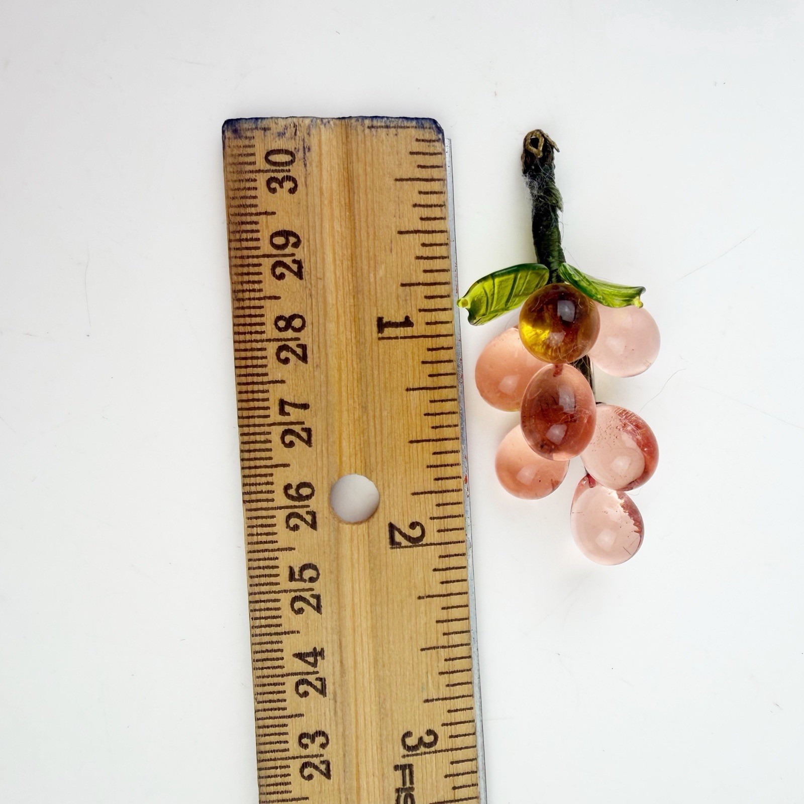 Vtg 90s Avon Italy Peach Pink Grape Lucite Cluster Pin Brooch Jewelry Box New
