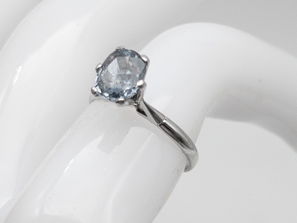 Antique 1920s $5000 1.53ct Certified Blue Sapphire Platinum Wedding Ring RARE