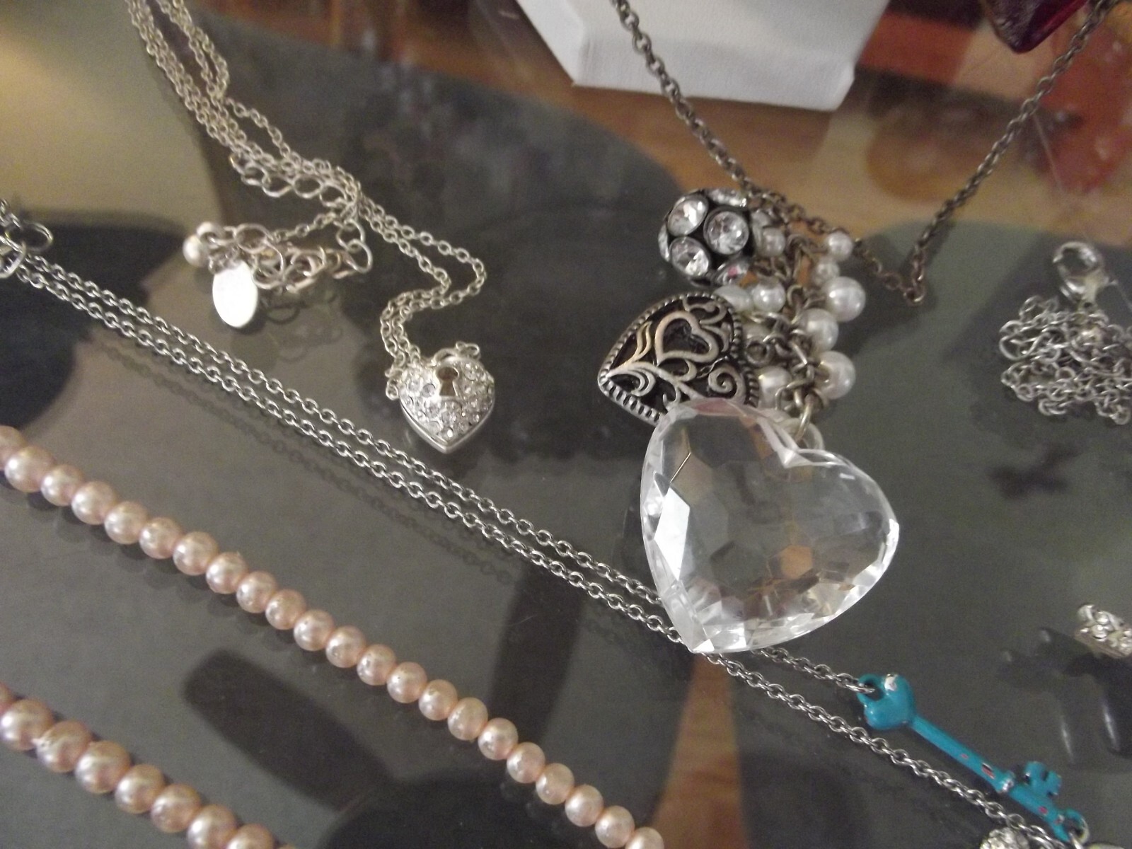 Lot of 50+ Necklaces Vintage 2 Now Some signed ,Stone, Glass, Shell, Acrylic Etc