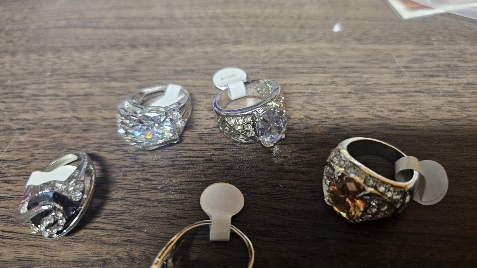 Big Vintage Costume Jewelry Lot 5 RingsDesigner Fashion Size 8 50s 60s 70s 80s