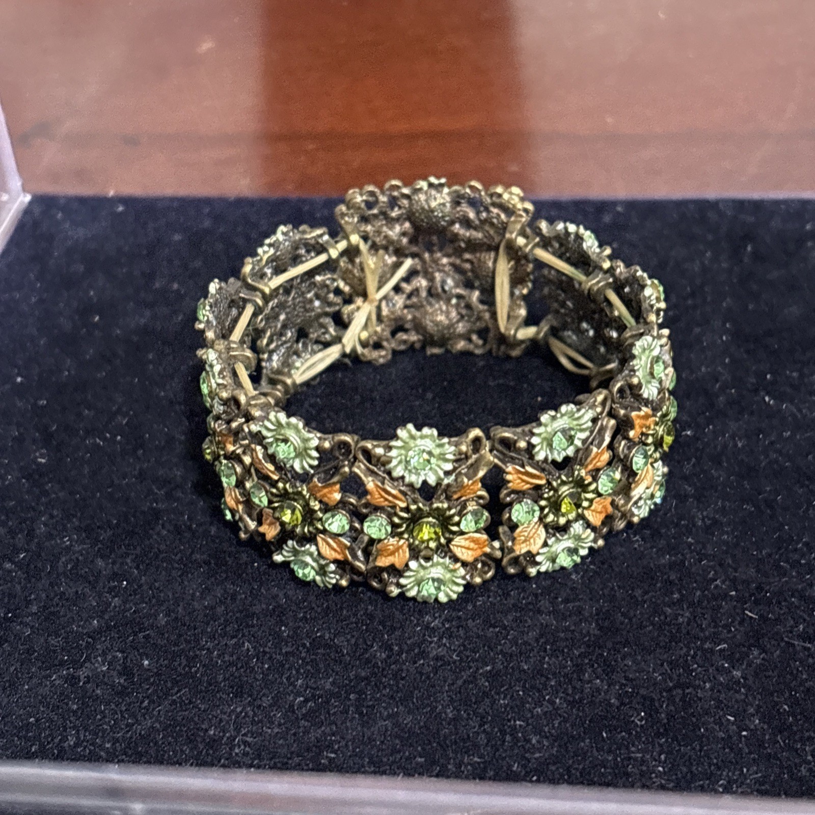 Vintage Victorian Revival Style Multi Link Butterfly Motif Costume Bracelet