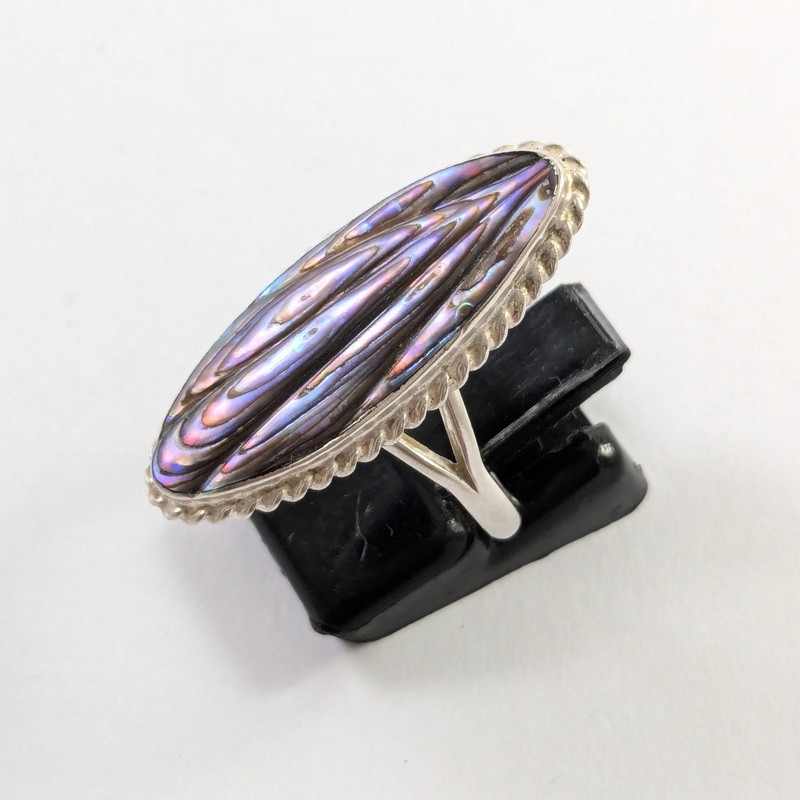 Vintage New Zealand Ataahua Paua Shell Ring M 1/2