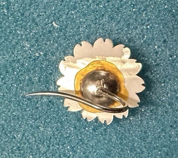 Lucite Sunflower Earrings Made In Taiwan Republic Of China