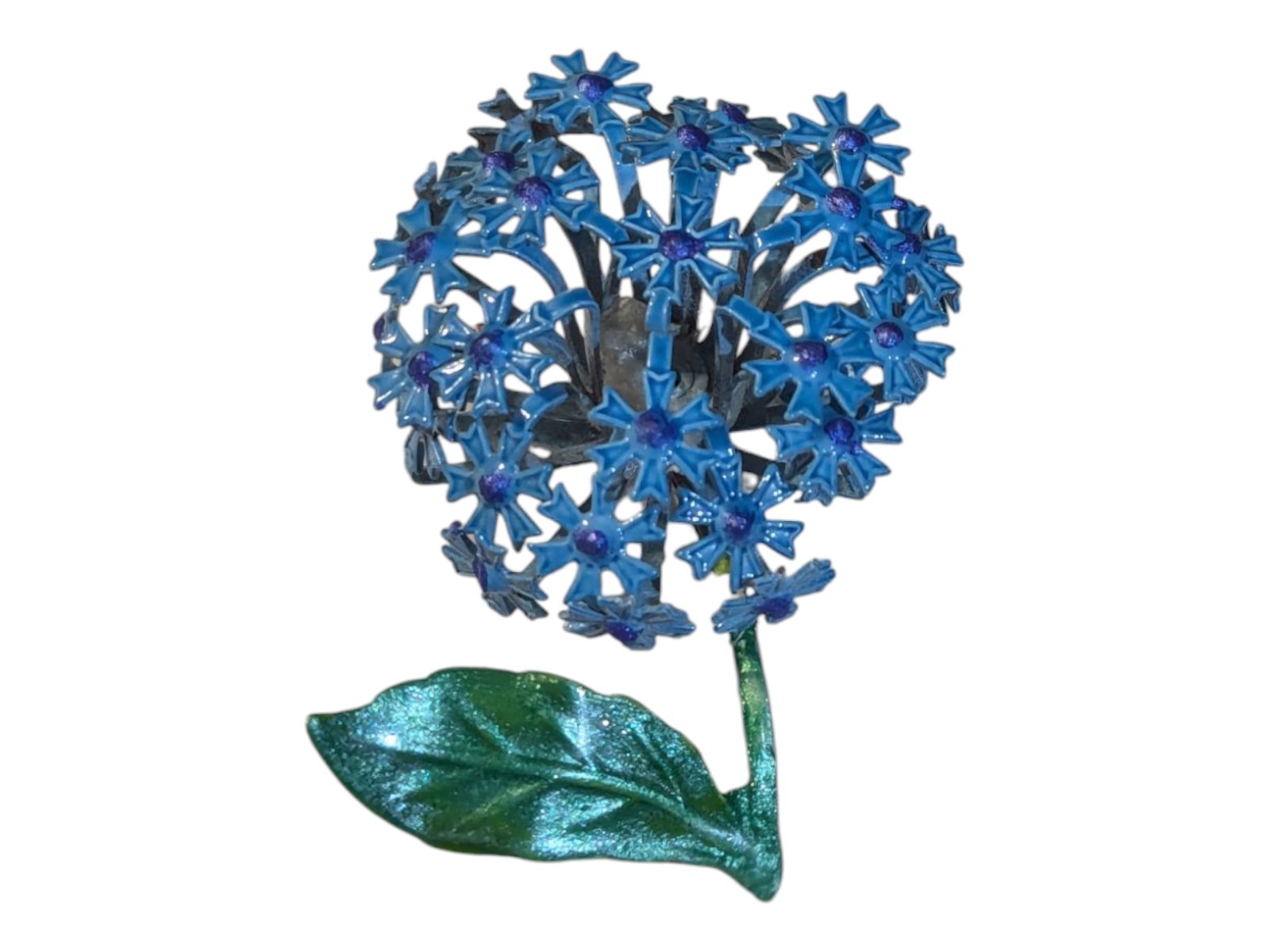 Hoya Flower brooch Pin 3D Forget Me Not Pin Floral Two Tone Blue Repaint