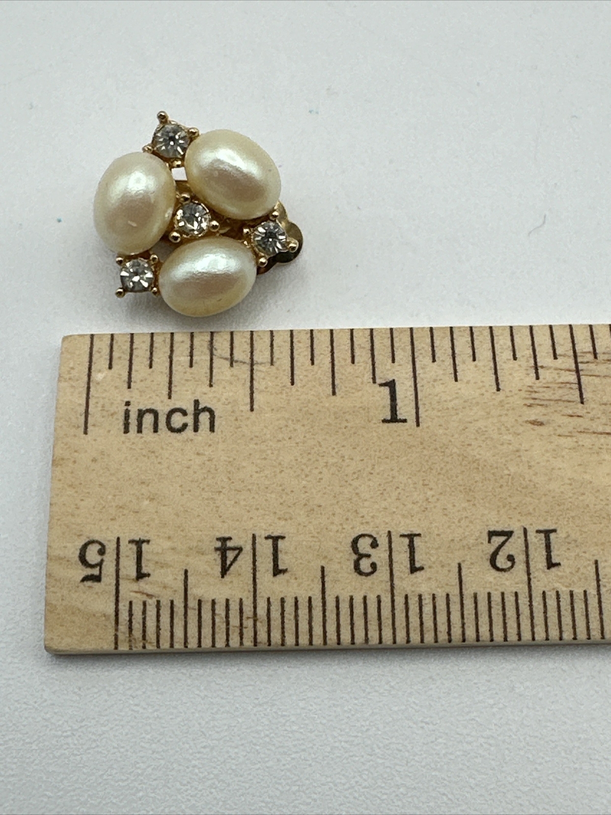 Vintage Amazing Earrings RICHELIEU Faux Pearl Crystals #750