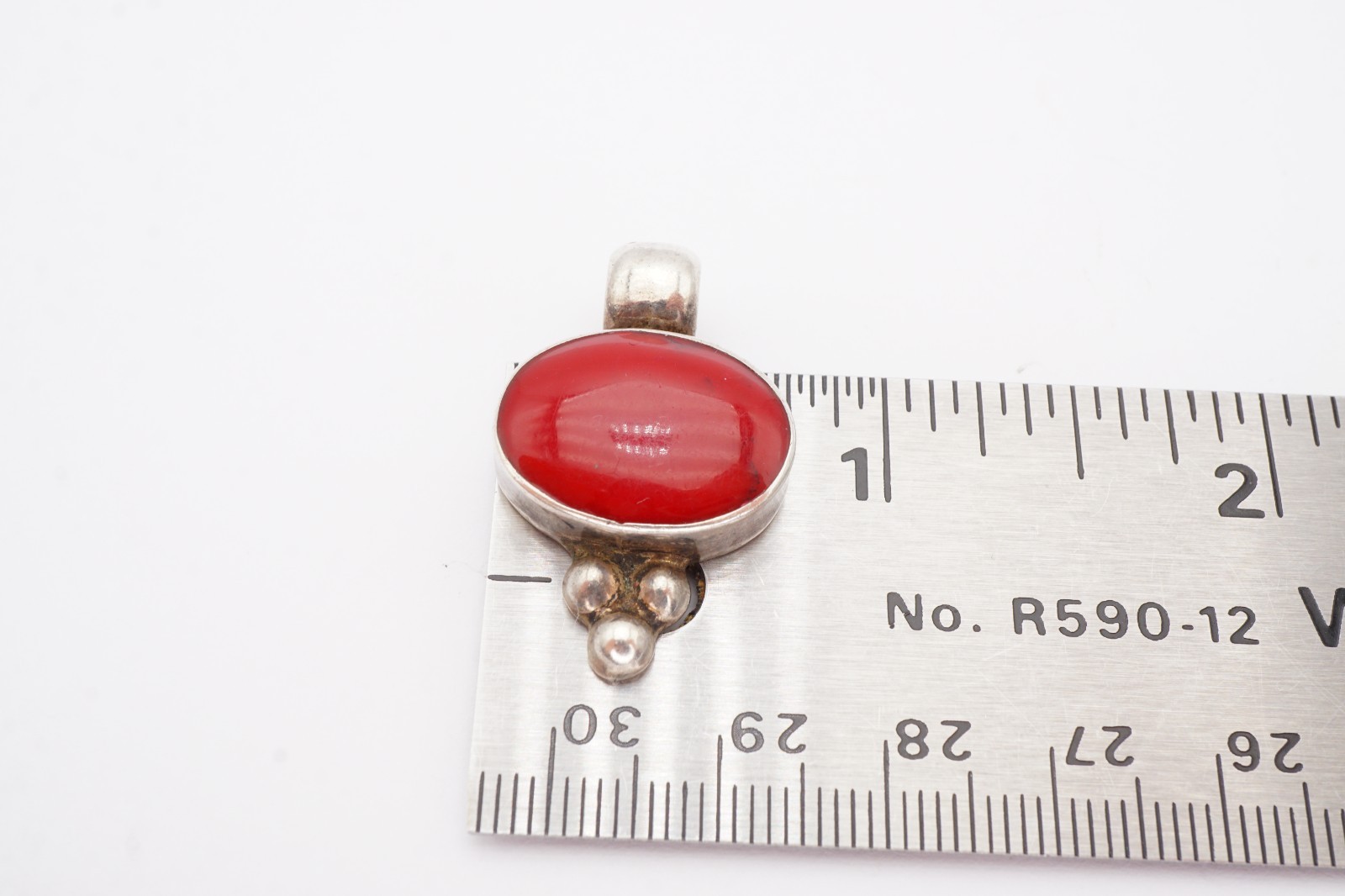 Vintage Mexico Sterling Silver 925 Jasper Pendant ATI