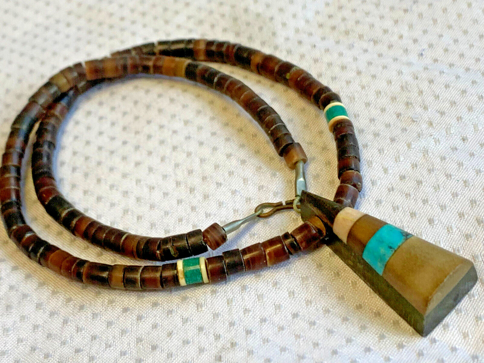 Vtg Semi Precious Stones Necklace 17″ Fashion Jewelry Earthtones Hook Clasp