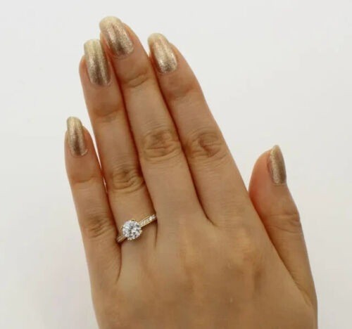 Art Deco 2.10 Ct White Diamond Vintage Engagement Ring 14K Yellow Gold FN