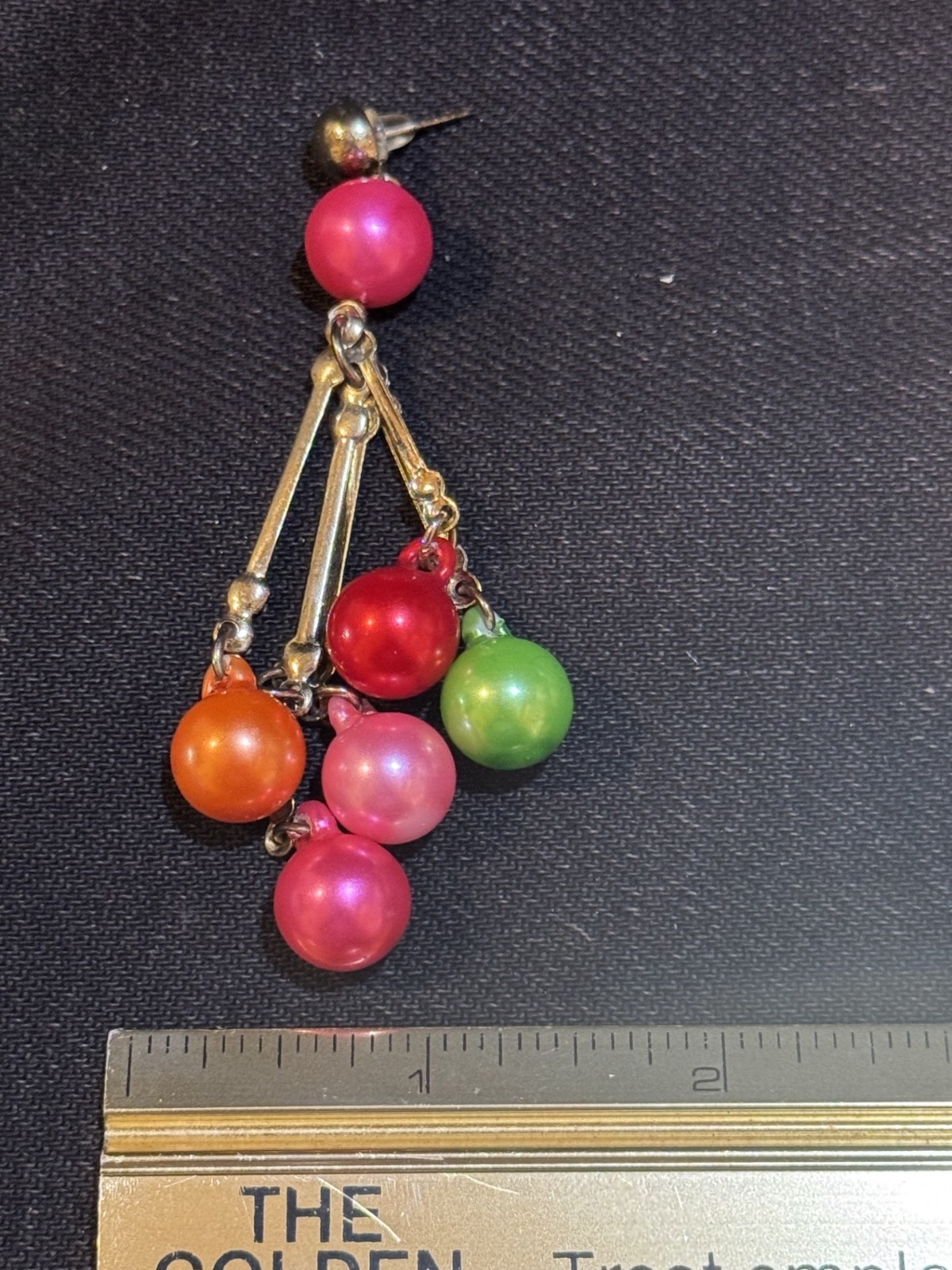 Mod MCM Pink Ball Drop Dangle Vintage Post Earrings 1950’s 1960’sBeautiful & Fun