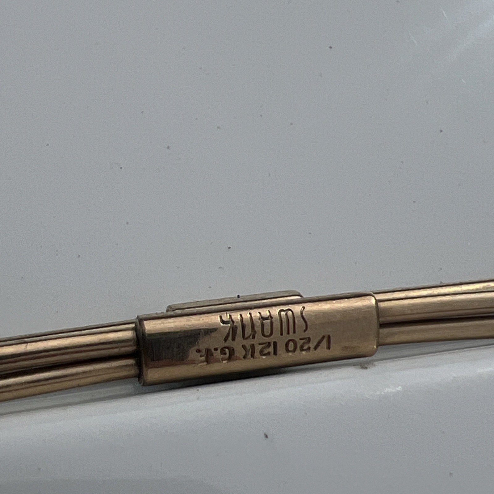 Vintage Swank Gold Filled Collar Clip Stay 1/20 12K G. F. Retro Dapper Signed