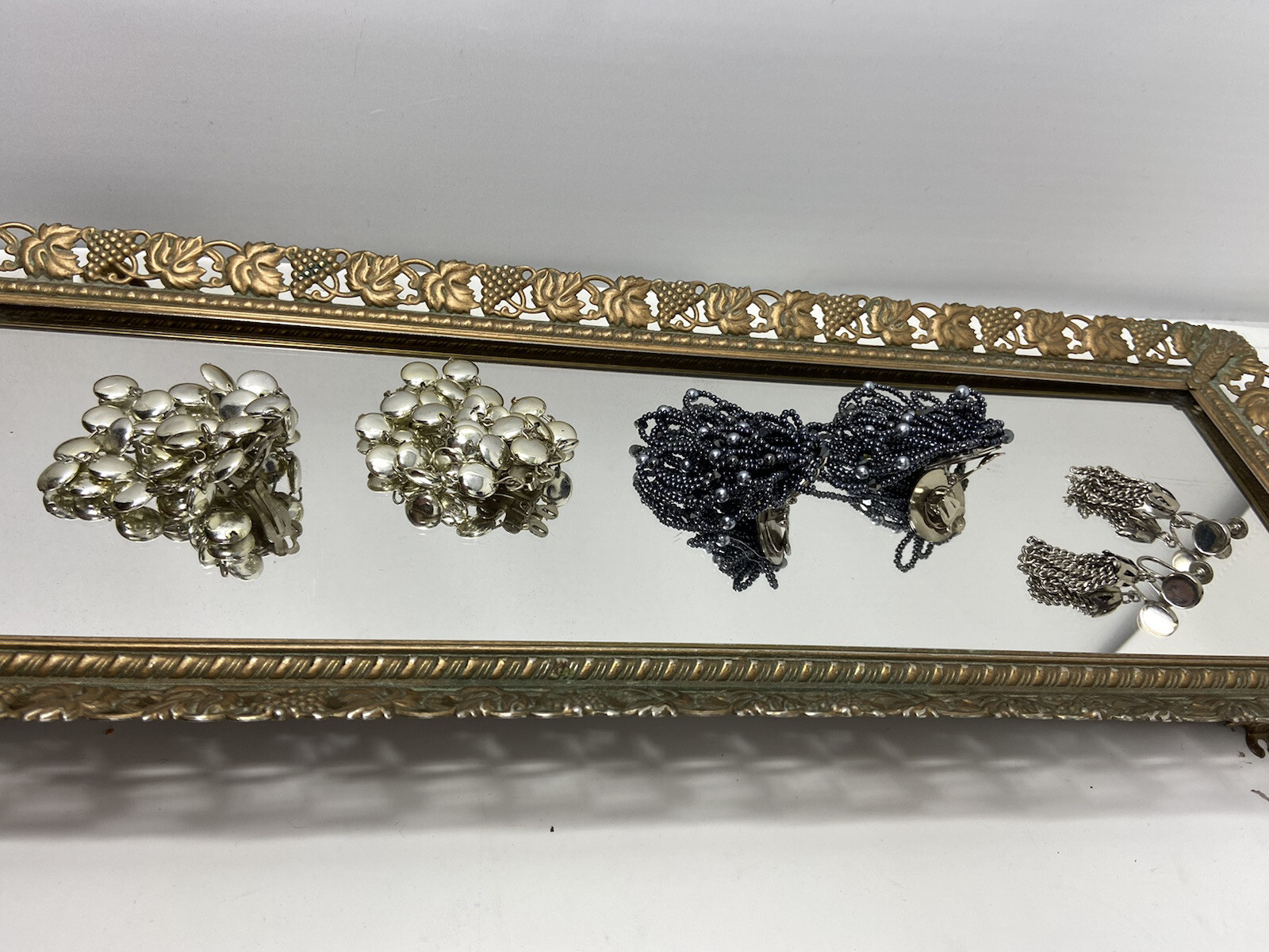 Vintage lot of 3 Gold or Silver Tone Clip on Earrings 60’s 70’s 80’s Dangle