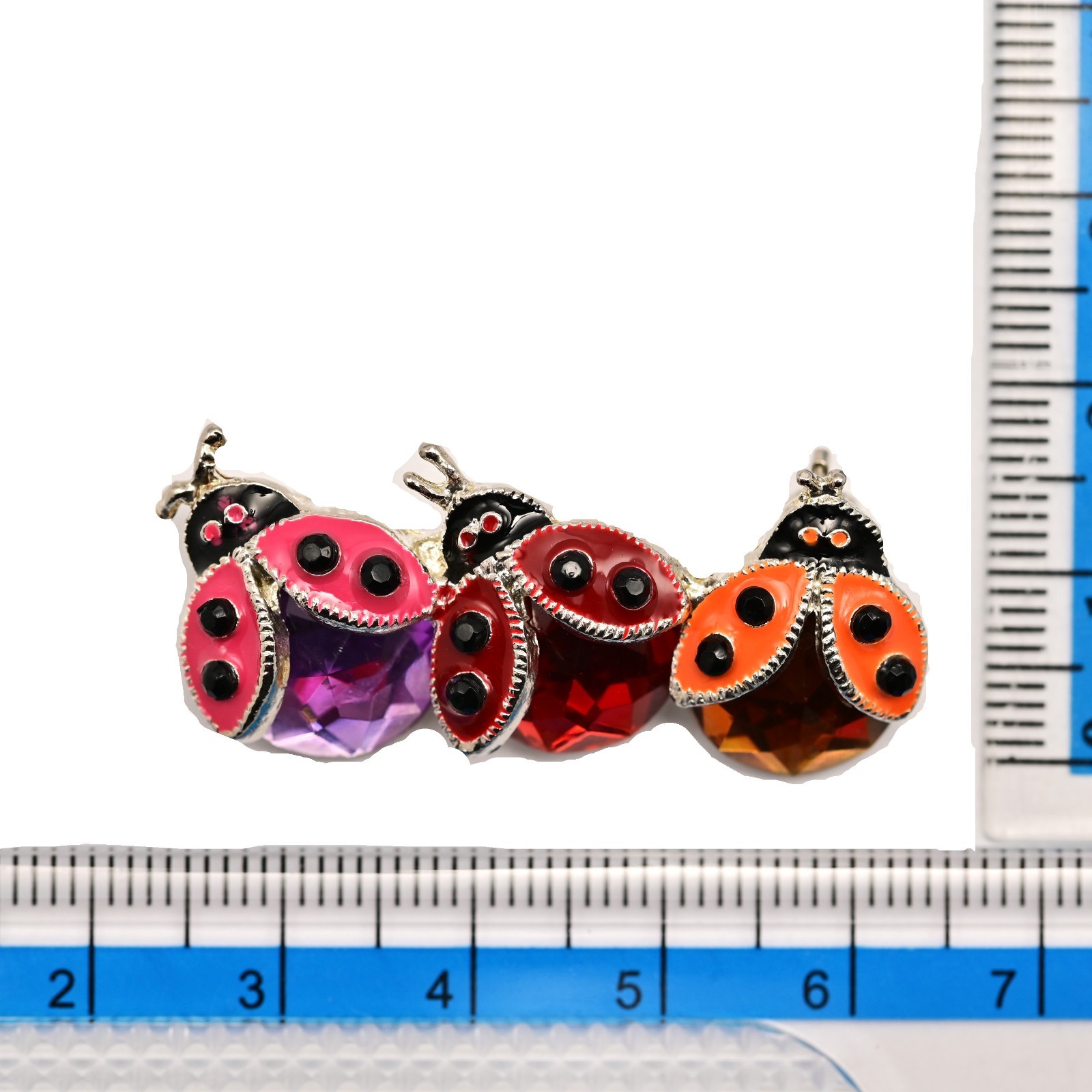TANYA CREATIONS Original Vintage Rhinestone Enamel Estate Ladybug Brooch Pin