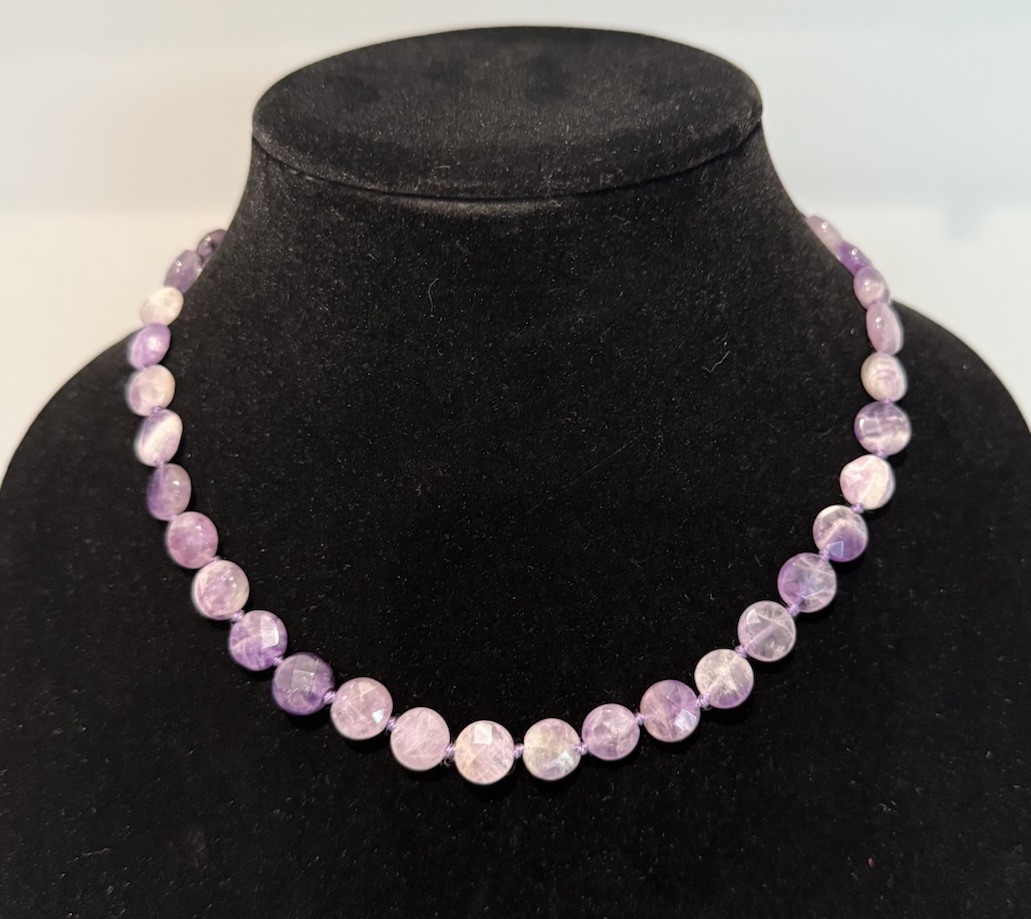 vintage amethyst bead necklace