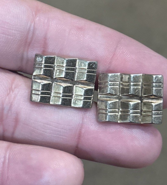 Vintage Hadley 10K RGP cufflinks Rolled Gold Plate Etched