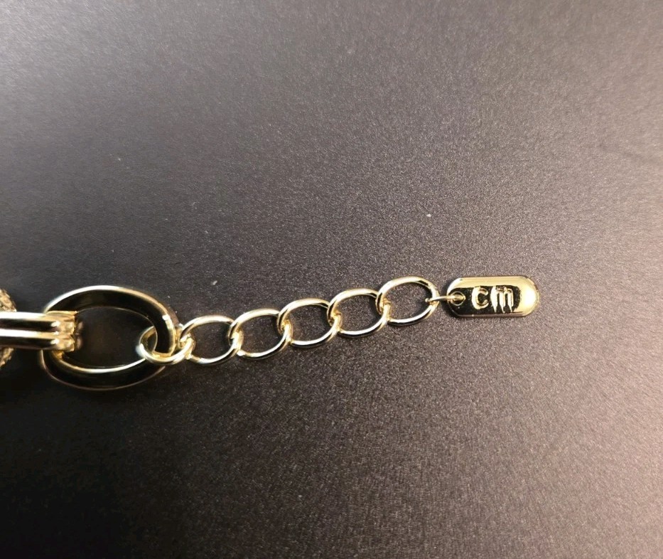 Heavy Oval Link Gold Filled Bracelet/Round Etched Links