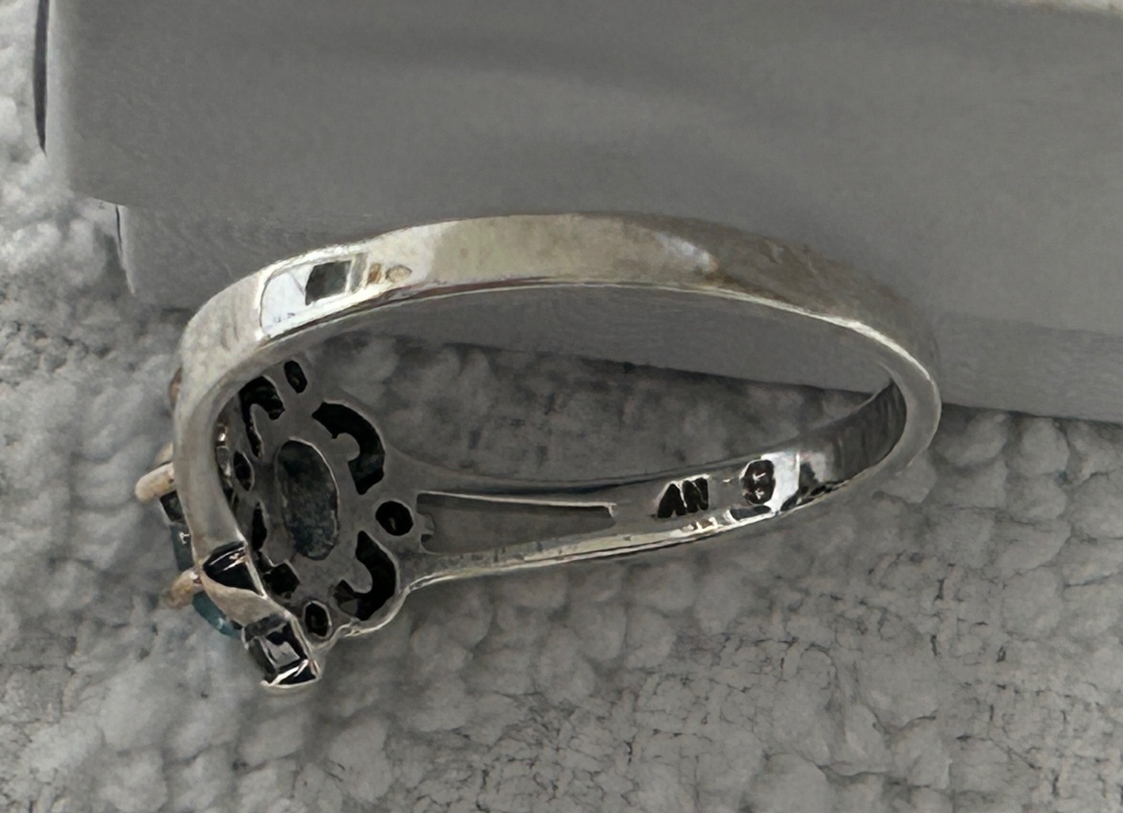 Vintage AVON Sterling Silver 925 Ring with Blue & White/Colorless Stones Size 8