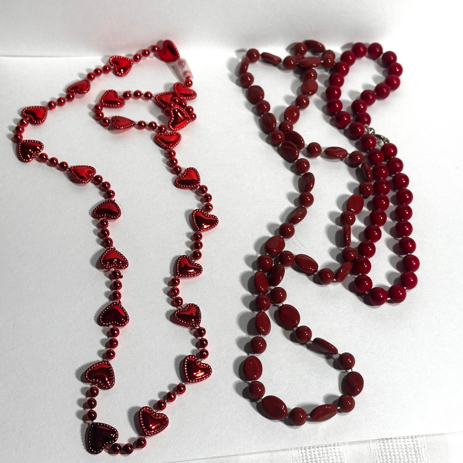 Vintage Beaded Necklaces Faux Pearl Necktie Multi Color MCM Retro 14 pc