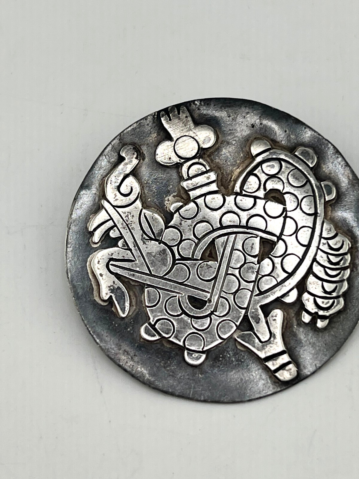 Vintage William Spratling Quetzalcoatl brooch 980 silver Feathered Serpent old