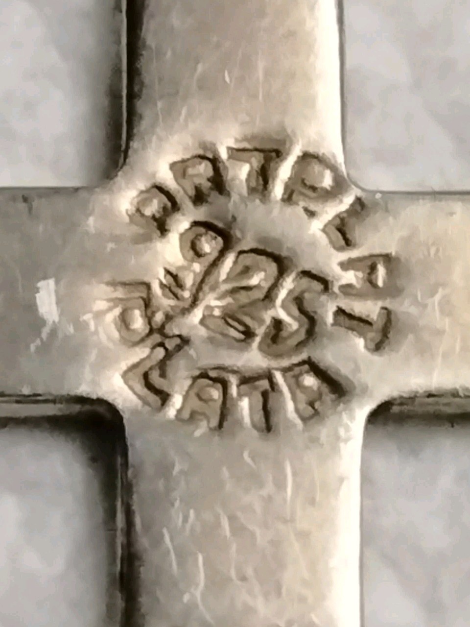 Vintage Estate 925 Sterling Silver Mexico Turquoise Cross Religious Pendant 18″
